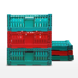 Caja de almacenamiento de pl&aacute;stico plegable apilable