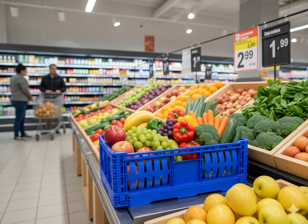 Caja de almacenamiento de plástico plegable apilable - Imagen 2