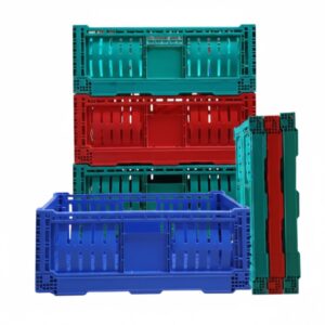 Caja de almacenamiento de pl&aacute;stico plegable apilable